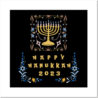 happy hanukkah 2023 - hanukkah menorah tee for hanukkah christmas (merry chrismukkah) gifts Posters and Art